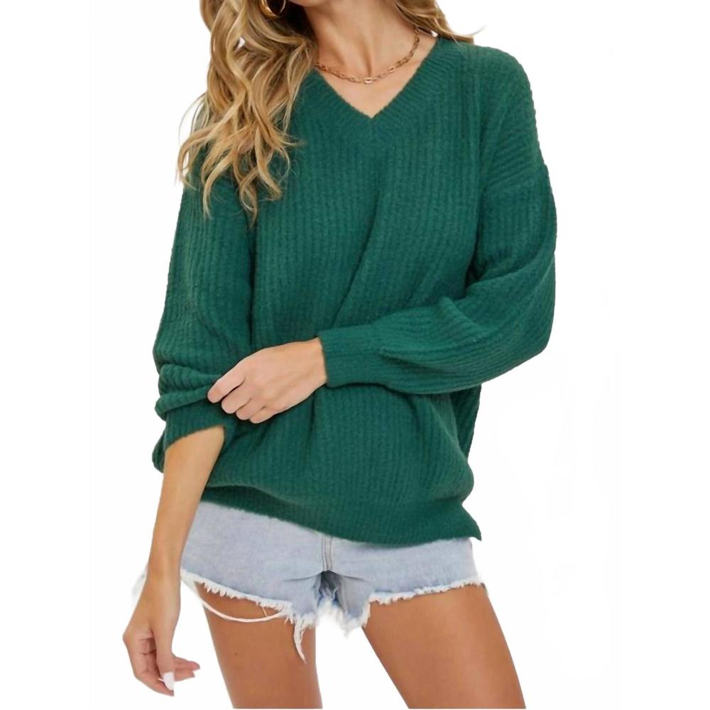 NEW SWEET LOVELY BY JEN extra soft causal sweater in hunter green